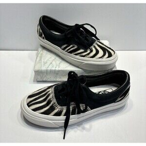 Vans Black and White Zebra Print Athletic Shoes